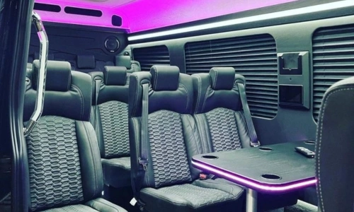 High-roof Mercedes Executive Sprinter Shuttle for group airport transfers High-roof Mercedes Executive Sprinter Shuttle for group airport transfers