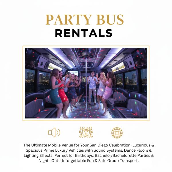 Party Bus Rental in San Diego with VIP Ride 4u