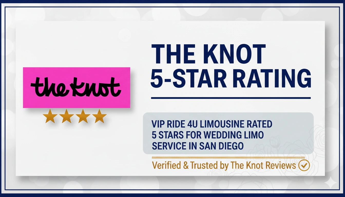 the Knot give a 5 star rating Wedding limo service provider in san diego