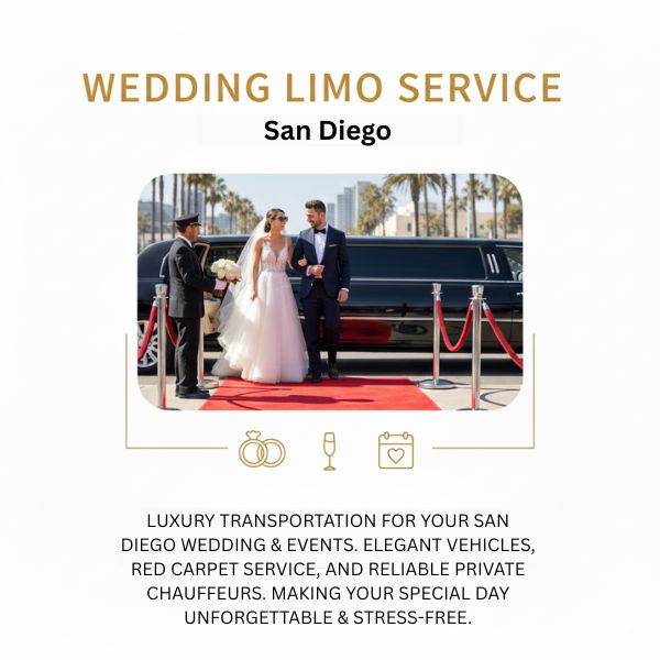 wedding limo service in san diego with VIP Ride 4U
